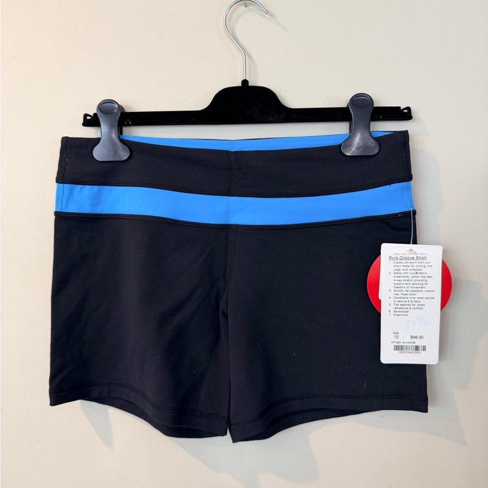 Lululemon Athletica Black Shorts with Blue Accent